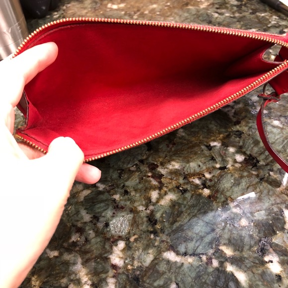 Authentic Louis Vuitton Red Epi Pochette - Picture 6 of 8
